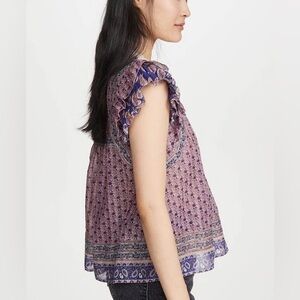 Sea New York Ruffle Lace Paisley Top